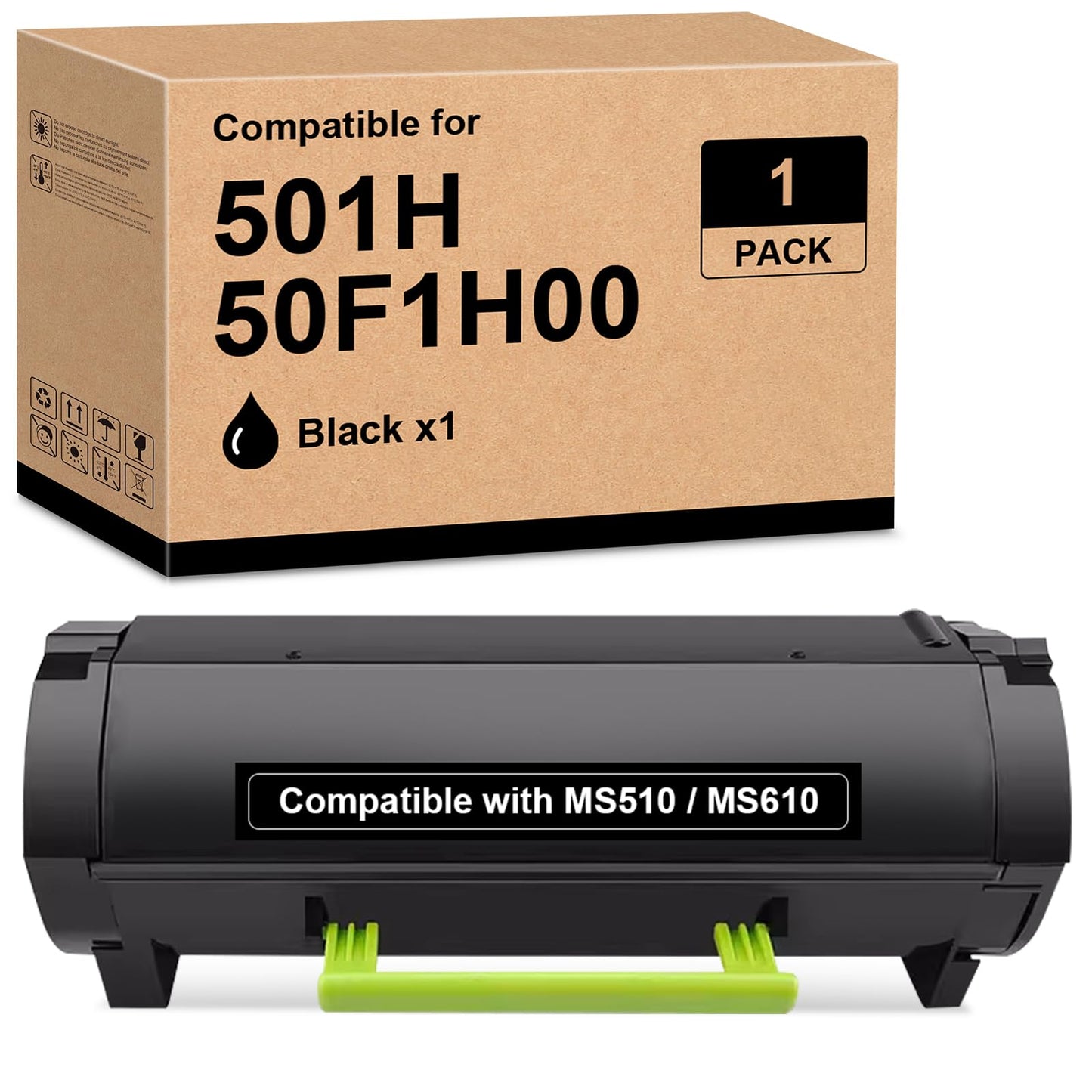 Compatible 50F1H00 Toner Cartridge Replacement for 501H Toner for MS310 MS410 MS510 MS610 MS310d MS310dn MS312 MS312DN MS315 MS315dn MS410d MS410dn MS415 MS415DN MS510dn MS610DN(1 Pack)