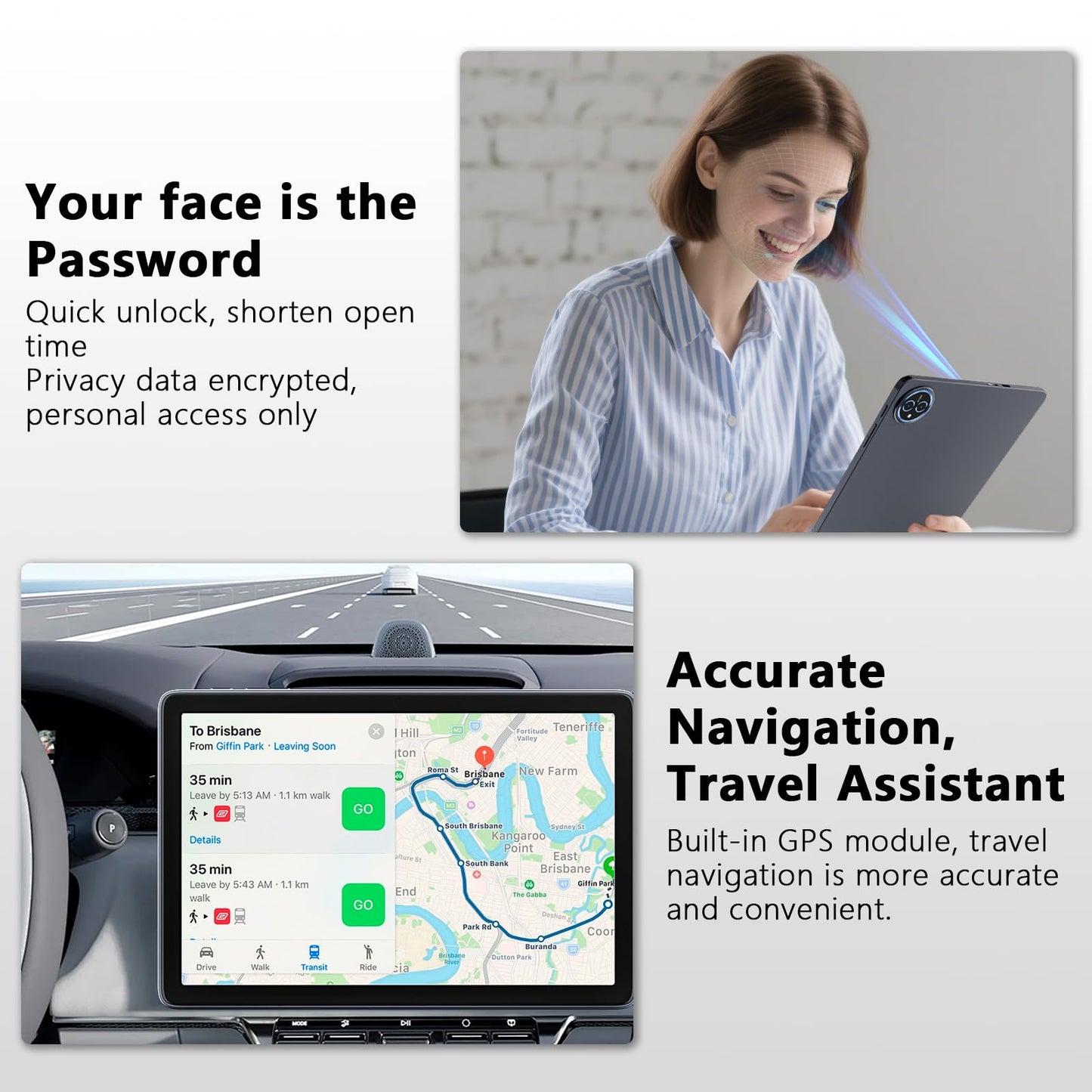 10 Inch Tablet Android 15 with Keyboard, 24GB RAM + 128GB ROM (1TB Expand), T615 Octa-Core, 1280x800 IPS HD Display, 5MP+8MP Dual Camera, 6000mAh, Mouse, Widevine L1, GPS