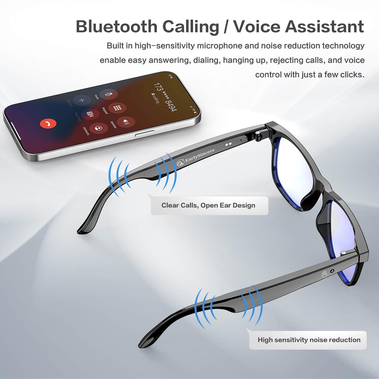 2025 AI Translation Smart Glasses for Men Women,7 Day Ultra-Long Standby,Anti-Blue Light/UV400,Bluetooth Glasses with 164 Translation,IP65 Waterproof,Multifunctional Sunglasses for Android iOS Black