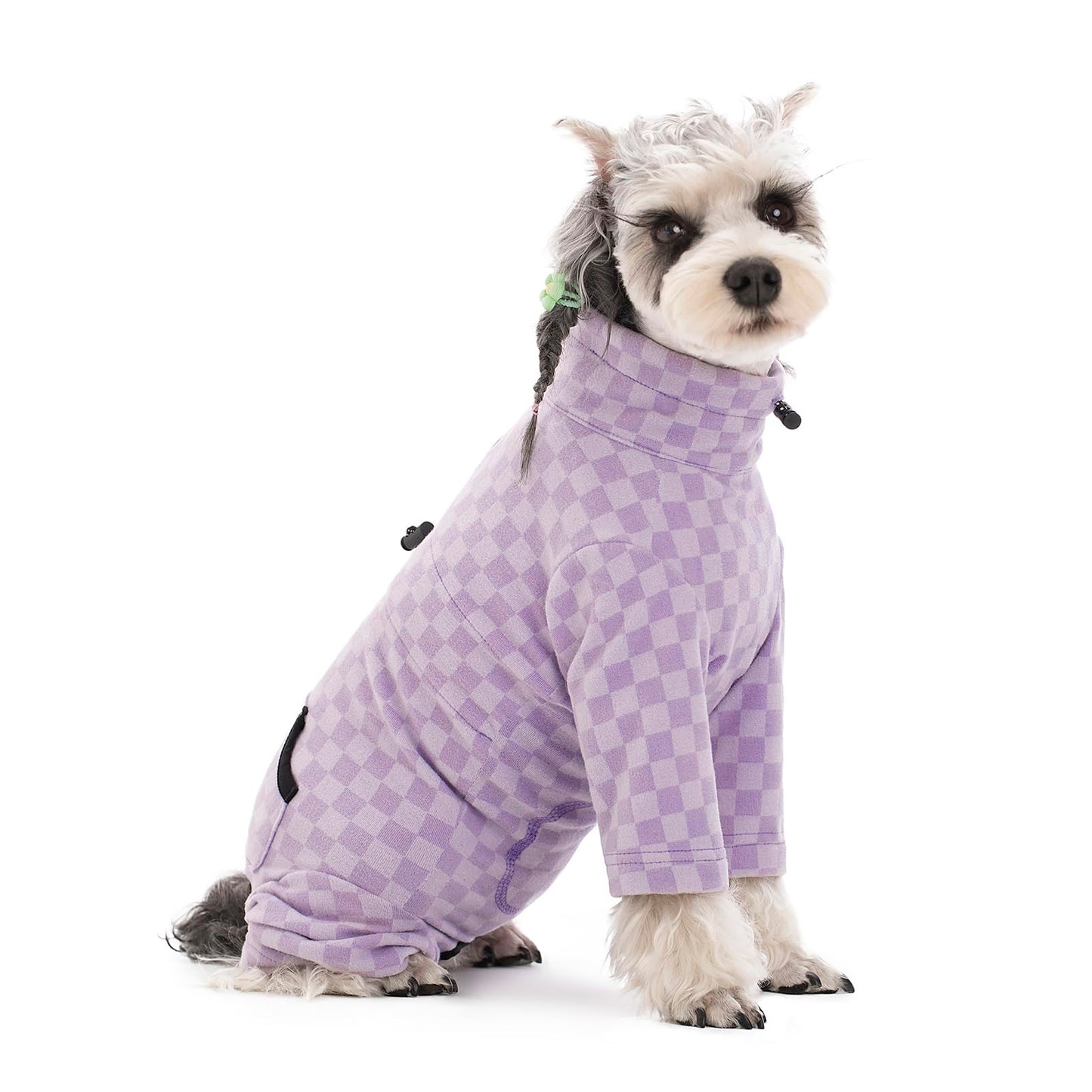 Dog Winter Coat, Warm Fleece Dog Cold Weather Coats, Plaid Turtleneck Dog Pajamas, Pullover Dog Jumpsuit, Turtleneck Dog Winter Clothes for Small Medium Dogs, Dog Onesie Anti Hair Shedding