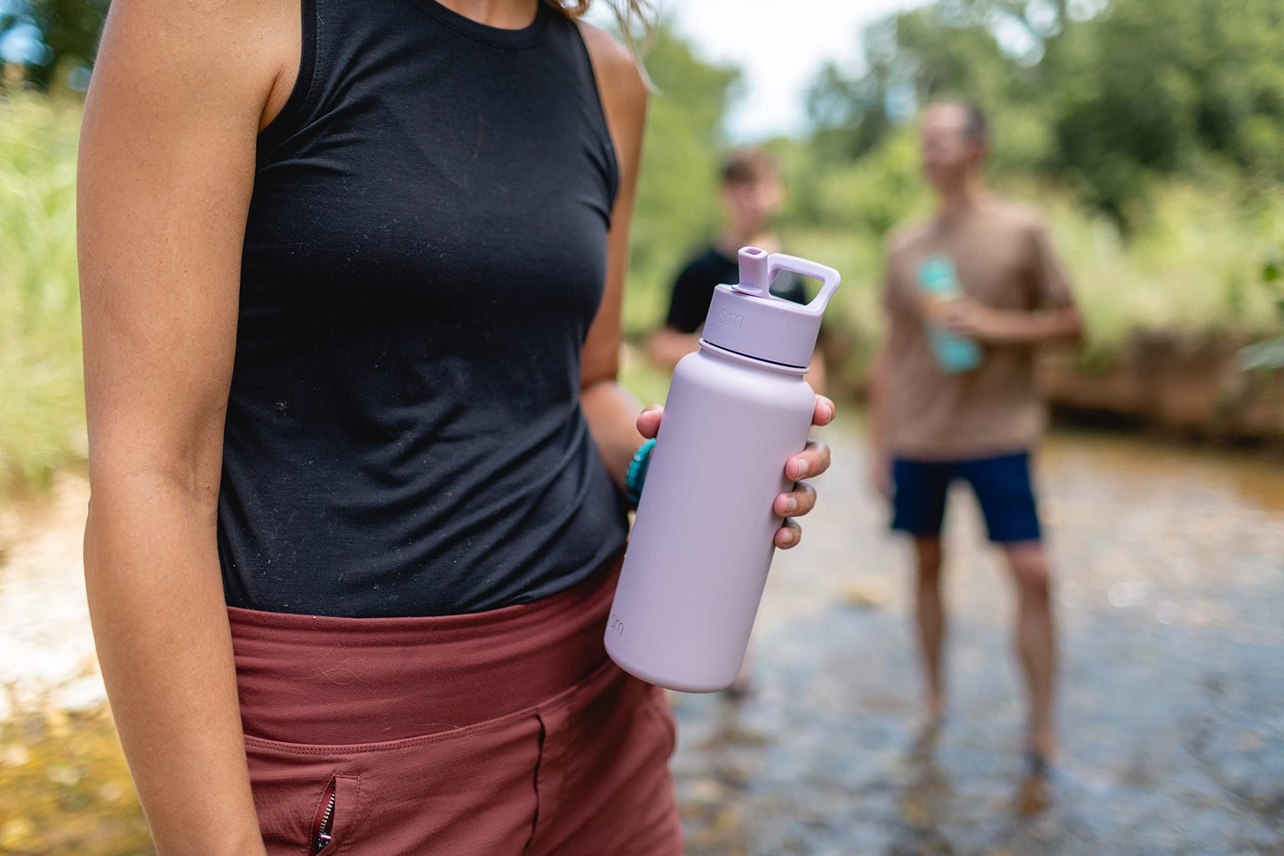 Simple Modern Water Bottle with Straw and Chug Lid | Insulated Stainless Steel for Sports Gym | Summit Collection | 32oz | Almond Birch