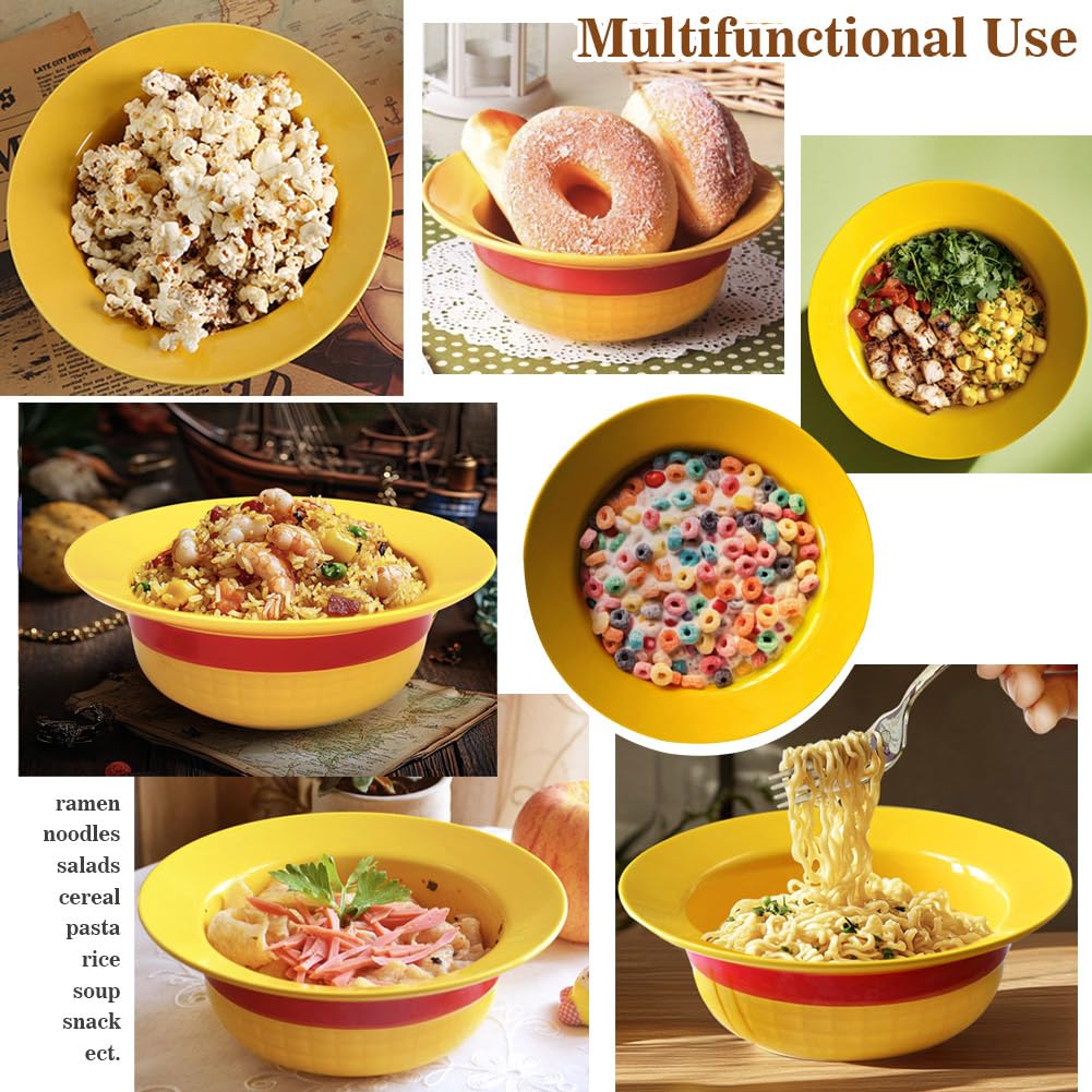 Straw Hat Ceramic Bowl Set w/Spoon Fork & Chopsticks - Novelty Ramen Bowl