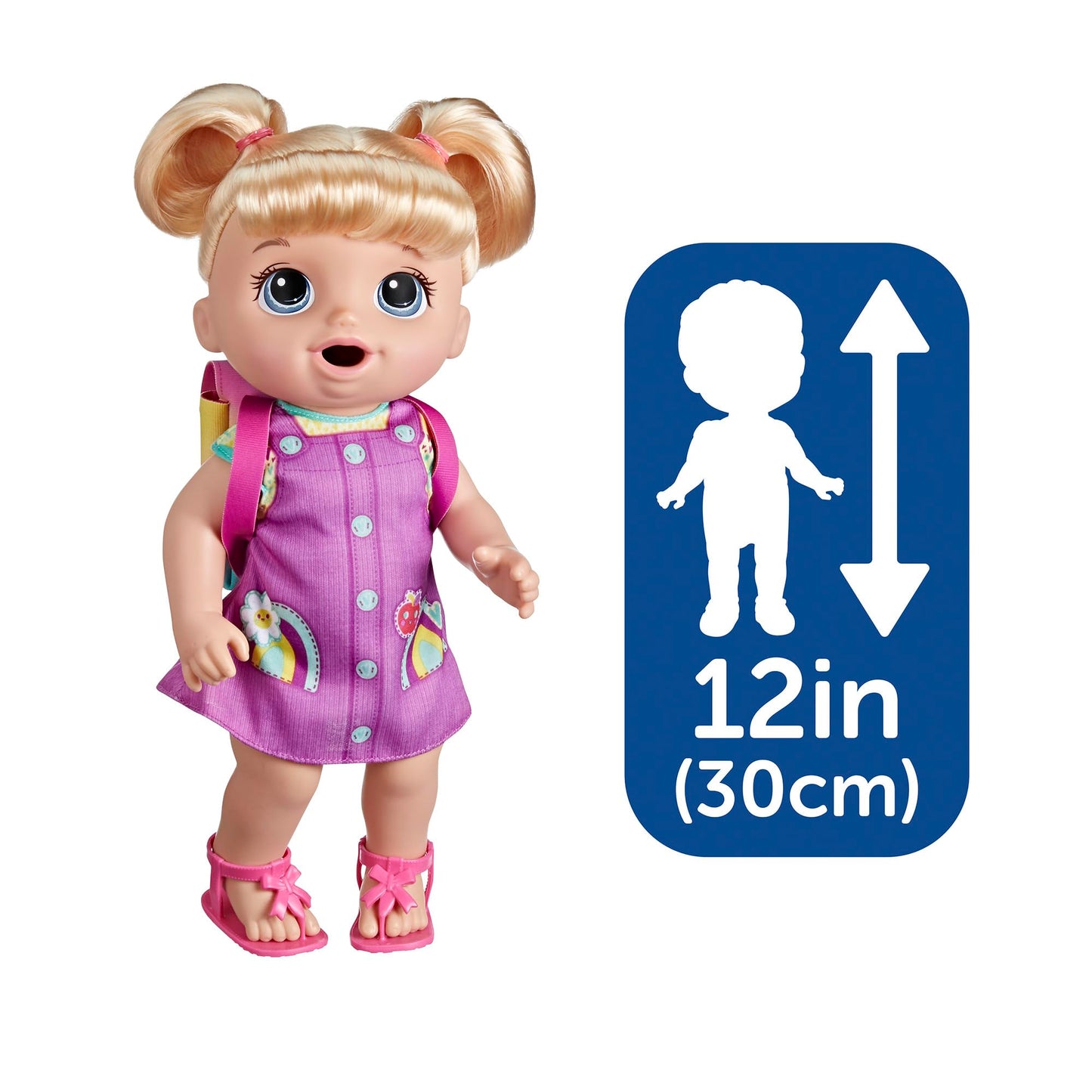 Baby Alive Time for School Baby Doll Set, Back to School Toys for 3 Year Old Girls & Boys & Up, 12 Inch Baby Doll, Blonde Hair (Amazon Exclusive)