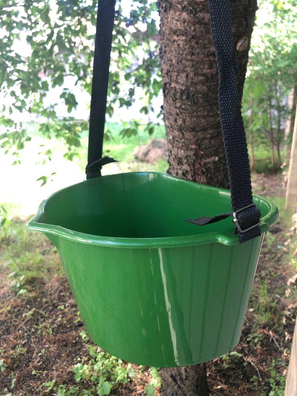 byMall Berry Picking Basket - 3L Hands-Free Fruit Picking Bucket with Adjustable Strap (Green)