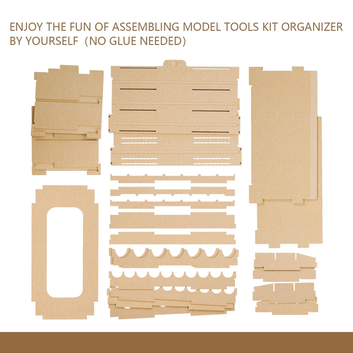 Bucasso Plastic Model Paint Rack Organizer for 50 Paints, Pull-Out Storage With MDF Material, Model Tools, Suitable for 10ml Tamiya/Mr.Hobby and Miniature Paint Set GK8