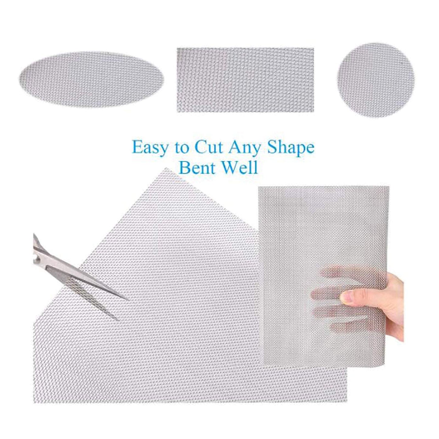 304 Stainless Steel Woven Wire Mesh, Wire Mesh Window Screen Mesh, Prevent Mouse Mice Snakes Hornets Rodents Entering,Easy to Cut and Install,120X300CM47X118INCH