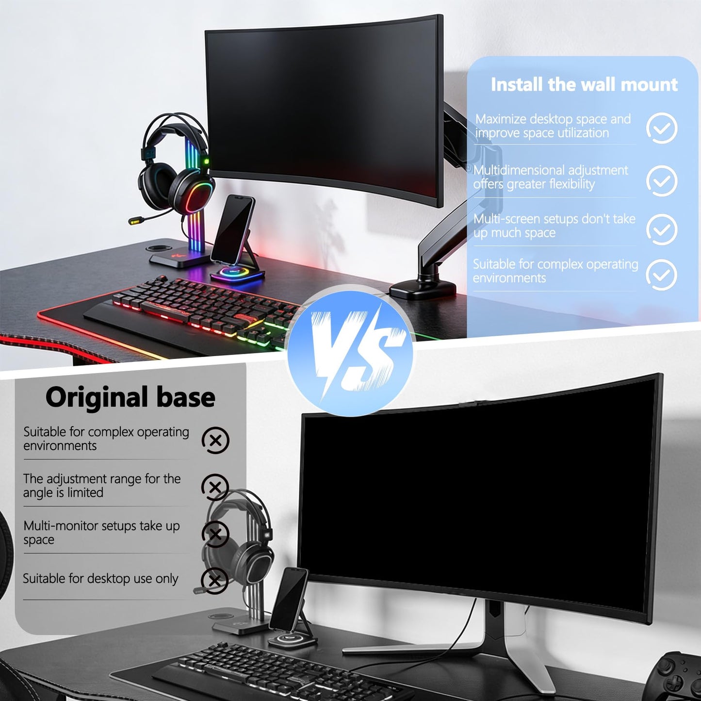 AW3423DW VESA Adapter Compatible with DELL Alienware 34" Curved QD-OLED Gaming Monitors (Fits AW3423DW)–75x75 to 100x100 VESA Mount Adapter Bracket