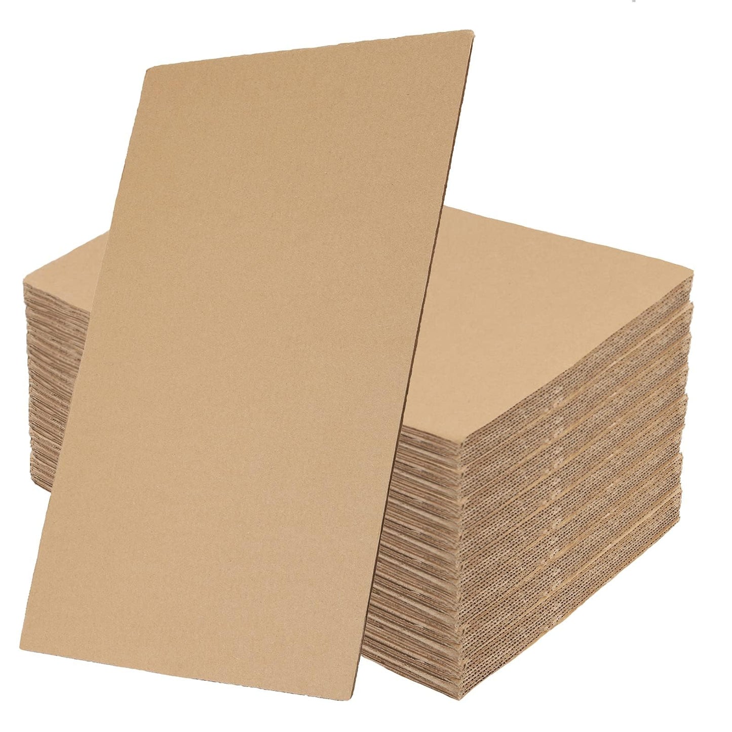 SHEUTSAN 100 Pack 8.5 x 11 Inch Brown Corrugated Cardboard Sheets, Brown Flat Cardboard Sheets for Albums Cover, Scrapbooking, Documents Prints Backing