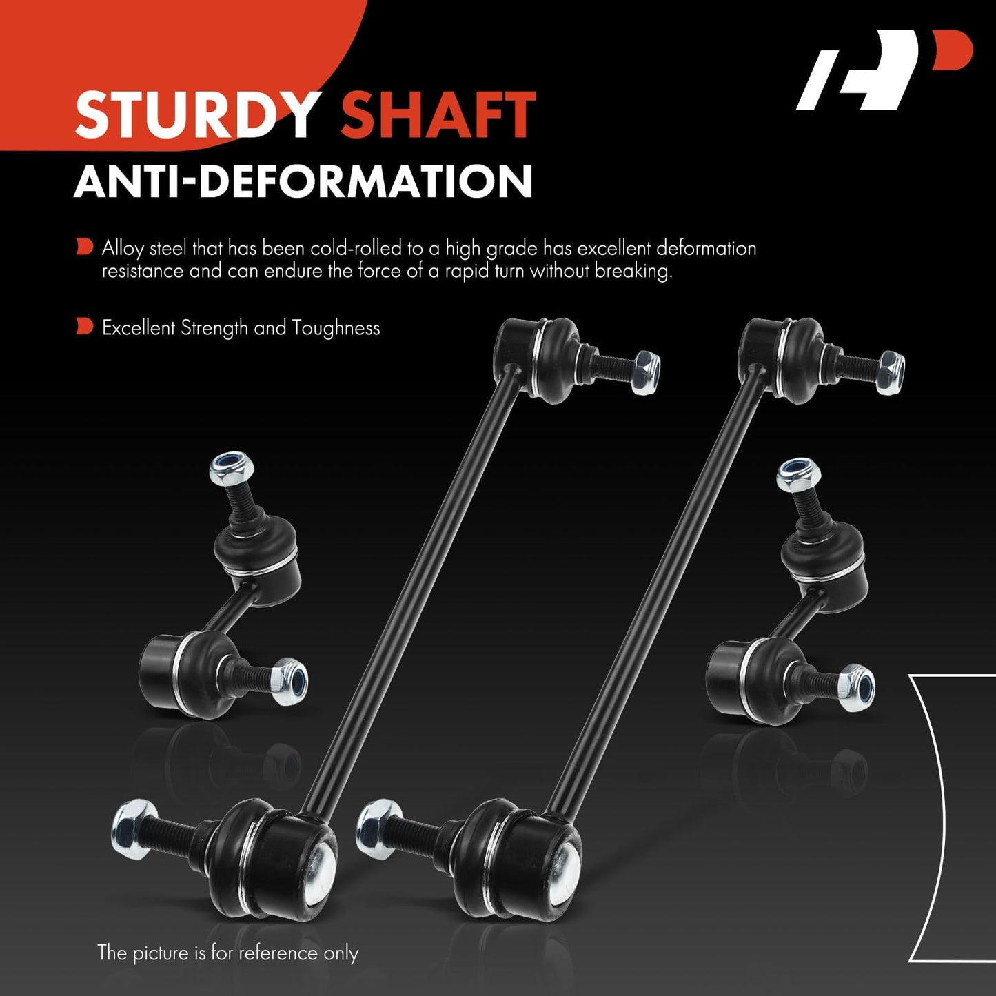 A-Premium Set of 4, Front & Rear Sway Bar Links Kit Stabilizer Bar Links Compatible with Mitsubishi Outlander (Sport & Outlander PHEV), Lancer, Eclipse Cross, Dodge Avenger, Caliber, Chrysler Sebring