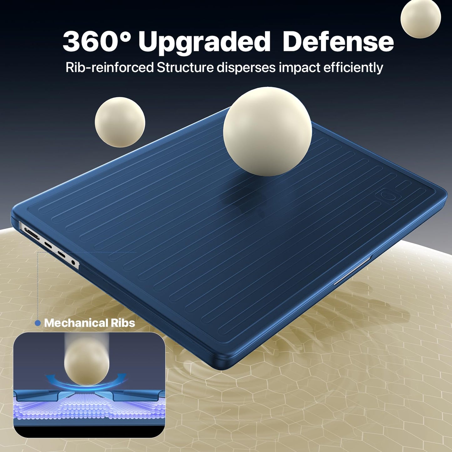 Soonjet TravelArmor for MacBook Pro 14 inch Case | M5 M4 M3 M2 M1 Pro/Max 2026 2025-2021 | Anti-Crack Tech | 360° Defense Upgrade | Hard Shell Laptop Cover | Midnight Clear