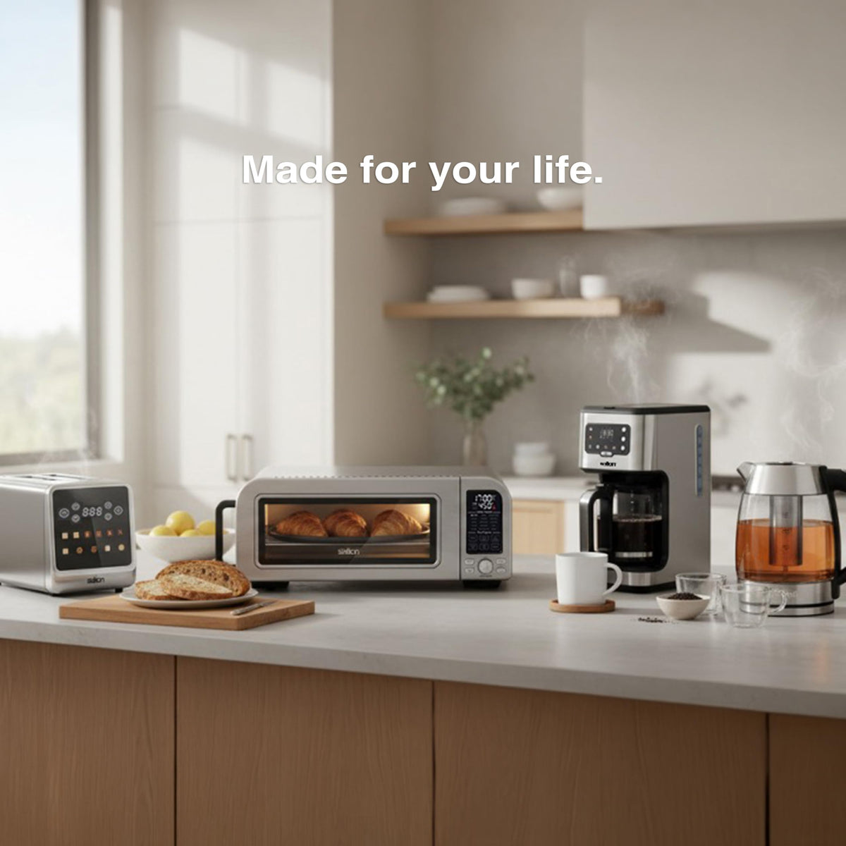Salton Touchscreen Toaster | 2 Slice Digital Toaster | Intuitive Touch Controls | 6 Precise Shade Settings | Memory & Single Slice Functions | Removable Crumb Tray | Anti-Jam Safety Shut-Off