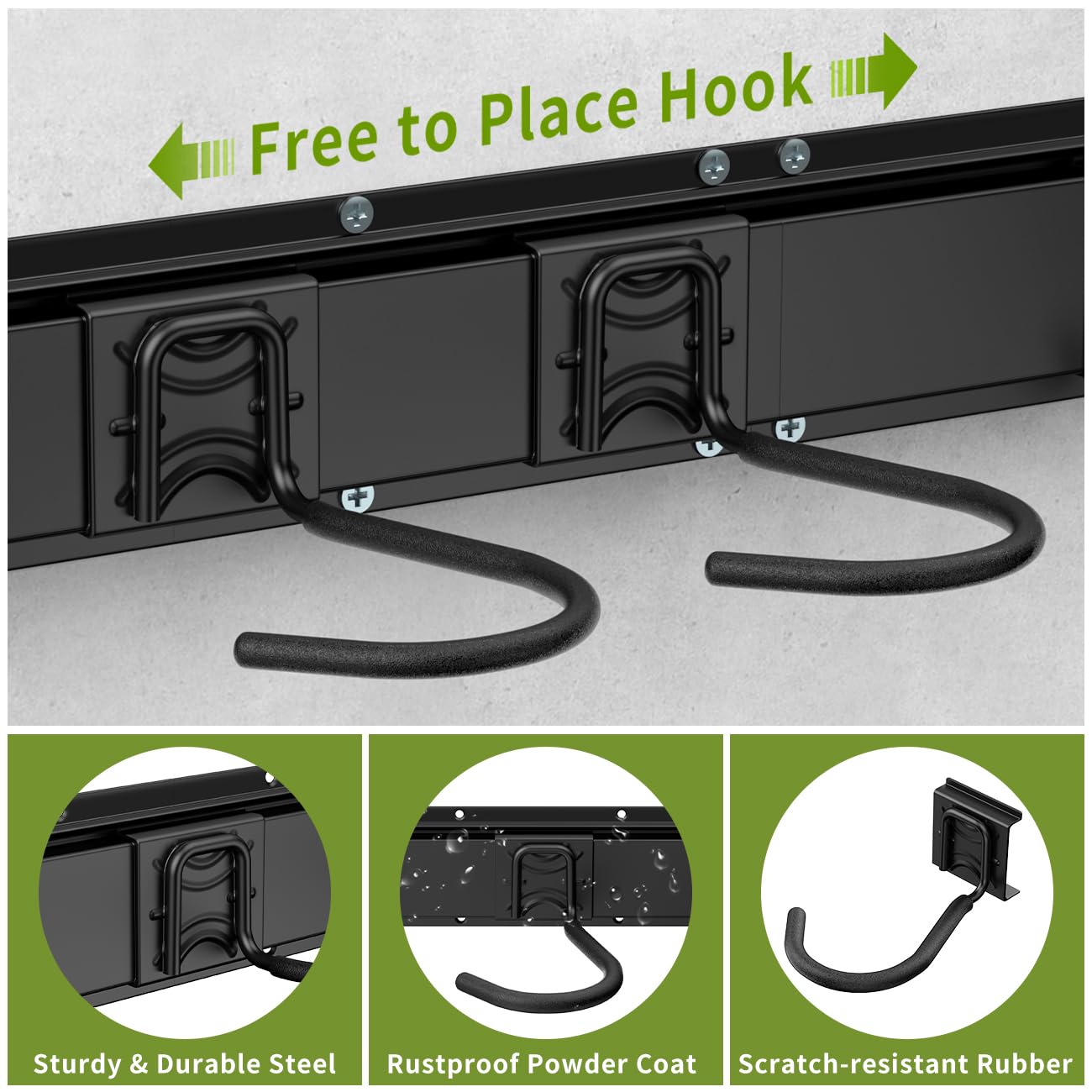 Housolution Bike Wall Mount 32Inch for 4 Bikes + 3 Helmets, Up to 300lbs, Heavy Duty Bike Hangers for Garage, Bike Hooks for Garage, Solid Steel Bicycle Storage, Bike Storage Rack, Black
