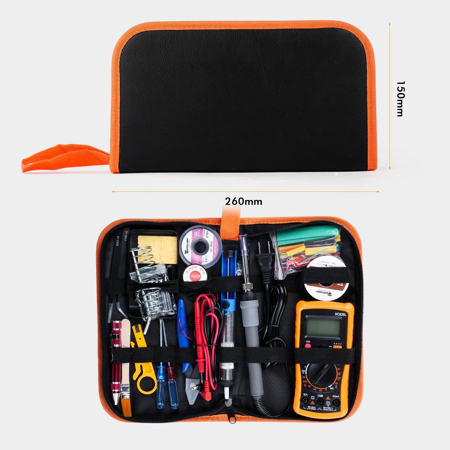 Oubit Soldering Iron Kit with Digital Multimeter, 80W LCD Fasting Heating (180-480°C) Soldering Welding Iron Tools with ON-Off Switch, 5*Soldering Iron | Tips 8-in-1 Screwdriver | Stand