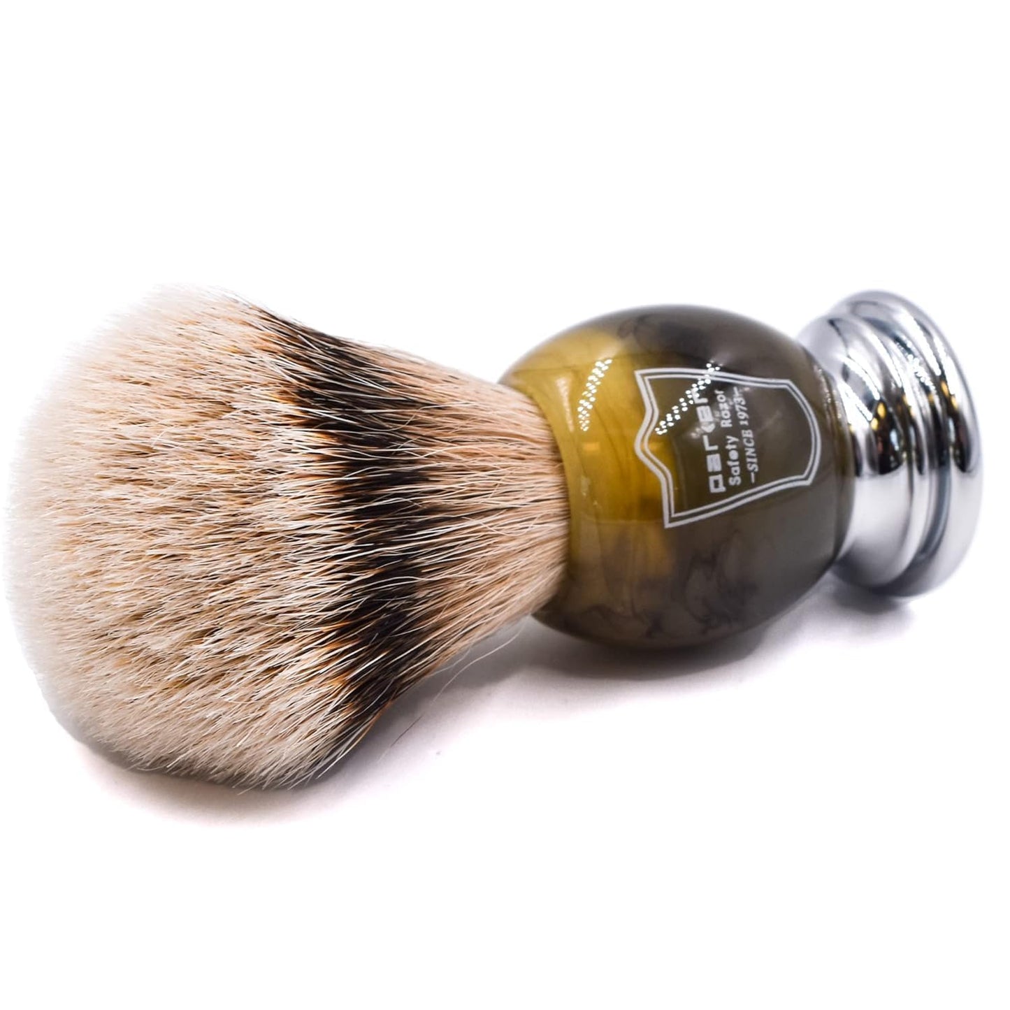 Parker Safety Razor 100% Silvertip Badger Bristle Faux Horn Handle Shaving Brush with Brush Stand by Parker Safety Razor