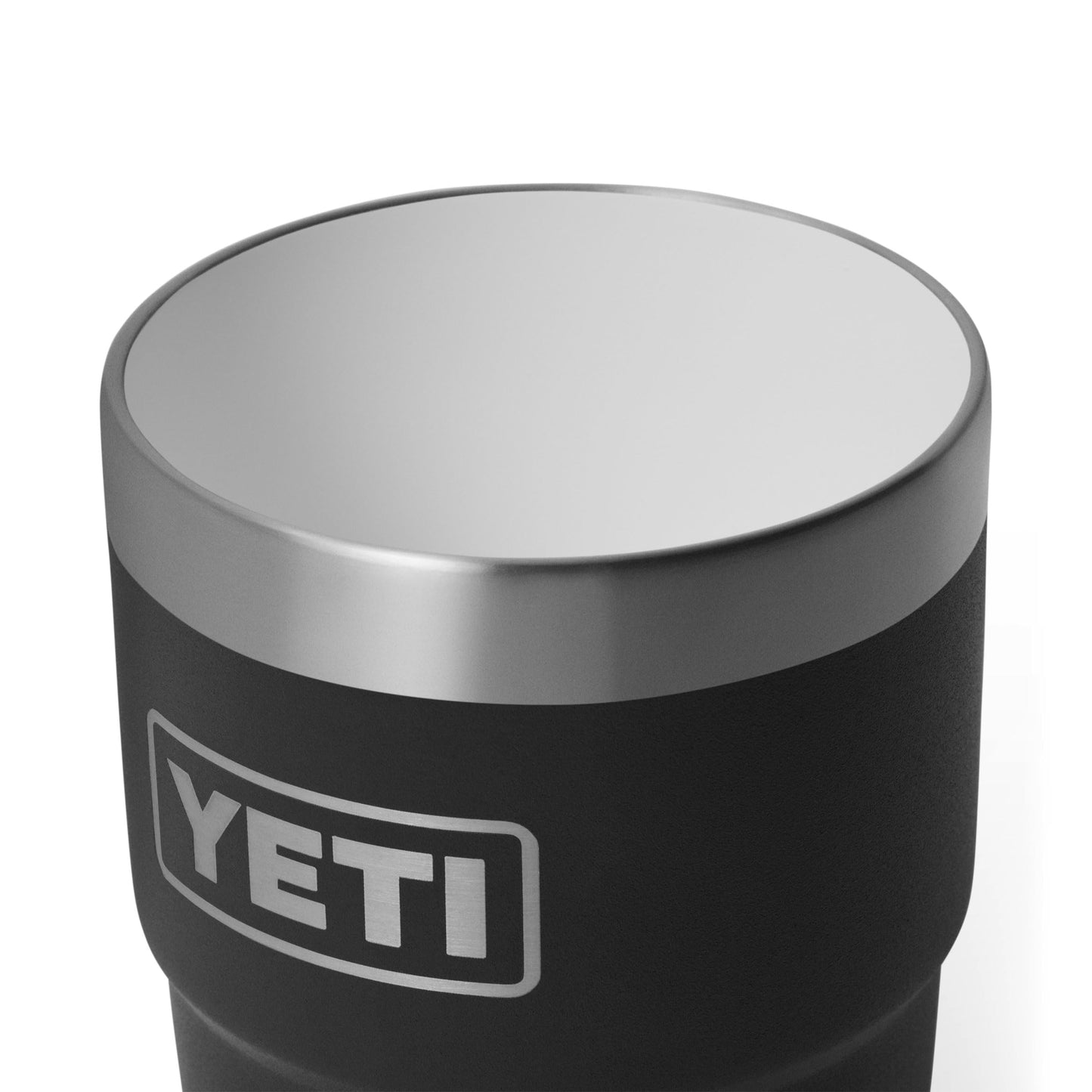 YETI Rambler 8 oz Insulated Coffee Mug with Lid - Stackable Double-Wall Vacuum Insulated Coffee Cup - DuraSip Ceramic Lining - Barista-Friendly Design - Stainless Steel - Dishwasher Safe, Black