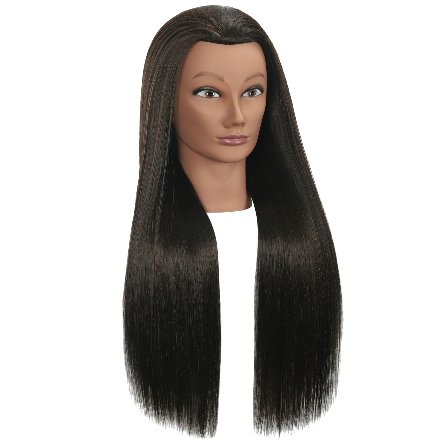 LECIPO 30 Inch Brown 80% Human Hair Mannequin Head with Stand for Hairdresser Practice Braiding Styling Cosmetology Manikin Doll Training Head