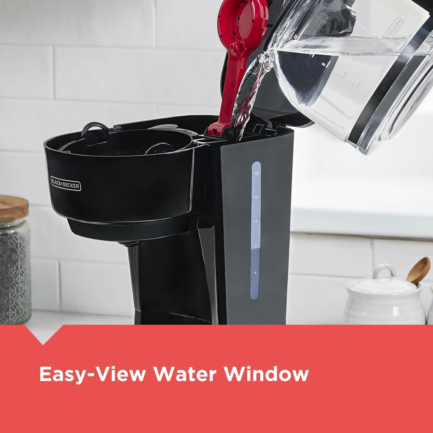 BLACK+DECKER 12-Cup Coffee Maker with Easy On/Off Switch, Easy Pour, Non-Drip Carafe with Removable Filter Basket, Black