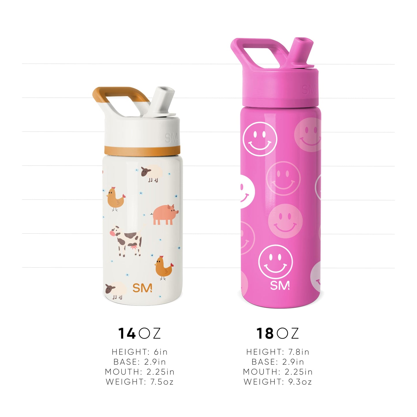 Simple Modern Disney Princess Kids Water Bottle with Straw Lid | 14oz Insulated Stainless Steel Kids Tumbler & Spill Proof Toddler Cup for School, Girls, Boys | Summit | Princess Rainbows