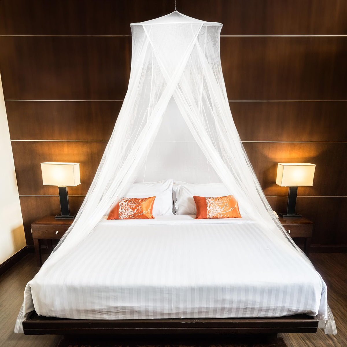MEKKAPRO Extra-Large King Mosquito Bed Net, Made for King Queen and Twin, Two Openings Netting | Bed Canopy Curtains, White Mosquito Netting