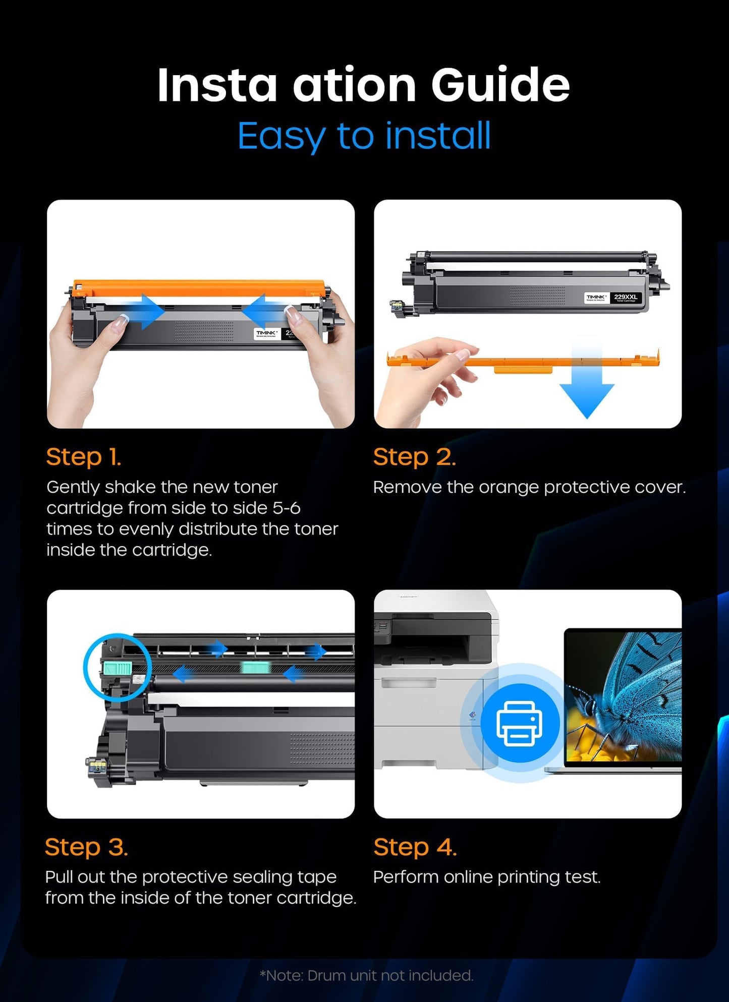 Compatible TN229XXL Black Toner Cartridges Replacement for Brother TN229 TN229XL TN229 XXL TN-229BK Compatible with Brother HL-L3295CDW HL-L8245CDW MFC-L8395CDW MFC-L3780CDW Printer Toner (2 Black)