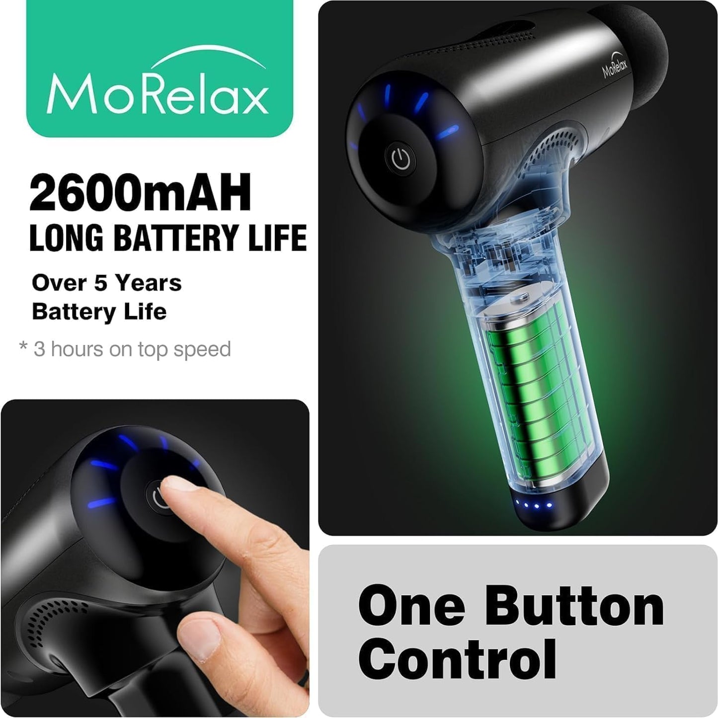 Cotsoco Muscle Massage Gun – Portable Handheld Percussion Massager for Different Muscle Groups & Workouts with a Powerful Brushless Motor, Cordless, with 5 Heads & 5 Speeds.