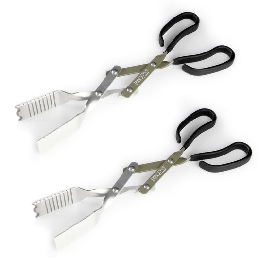 BBQ Croc 3 in 1 Barbecue Tool 15-inch - Extra Light Tongs, Spatula and Grill Scraper (Green) (15 inch (Pack of 2))