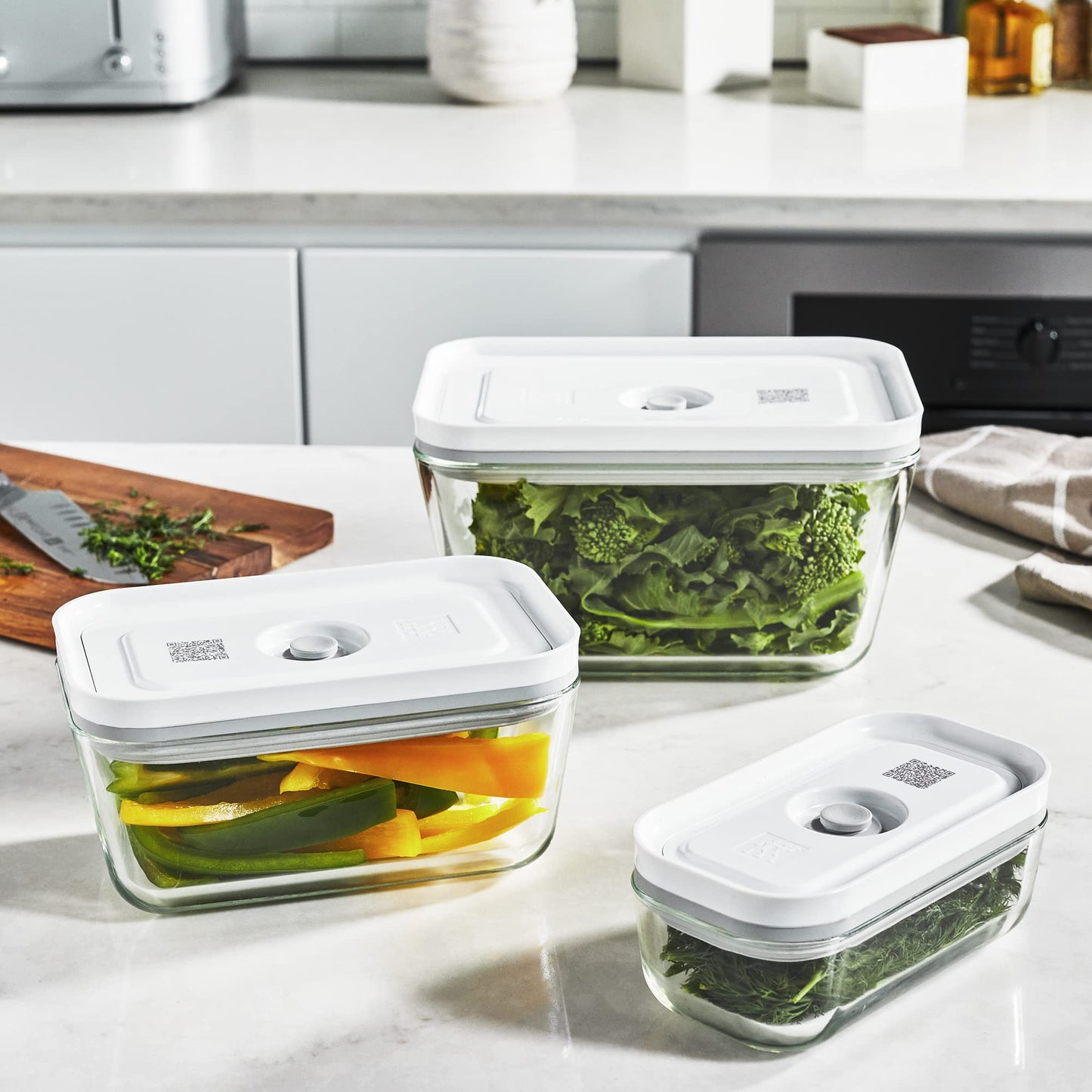 ZWILLING Fresh & Save 3-pc Glass Food Storage Container, Meal Prep Container, Assorted Sizes