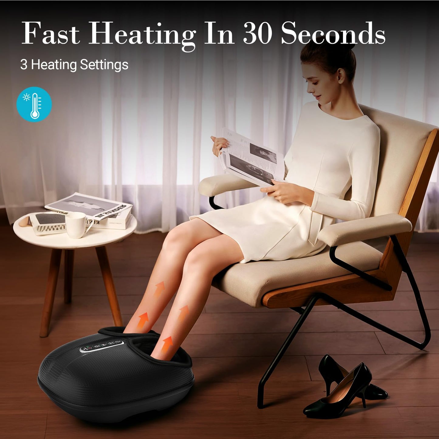 CuPiLo Shiatsu Foot Massager with Heat, Deep Kneading Feet Massager Machine with Remote, Multi-Level Settings & Auto-Off Timer, for Foot Pain and Circulation, Relax for Home or Office, Fits Up to 13"