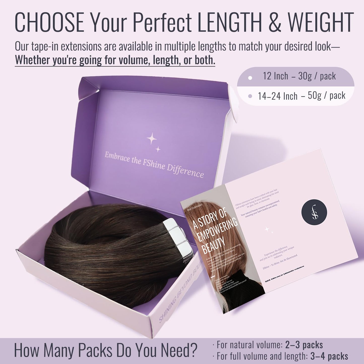 Fshine Tape in Hair Extensions Dark Brown Skin Weft Remy Human Hair, Full Head Straight Natural Extensions, Seamless Invisible Adhesive, Perfect for Daily Wear, Vacations,20pcs, 18 Inch 50g