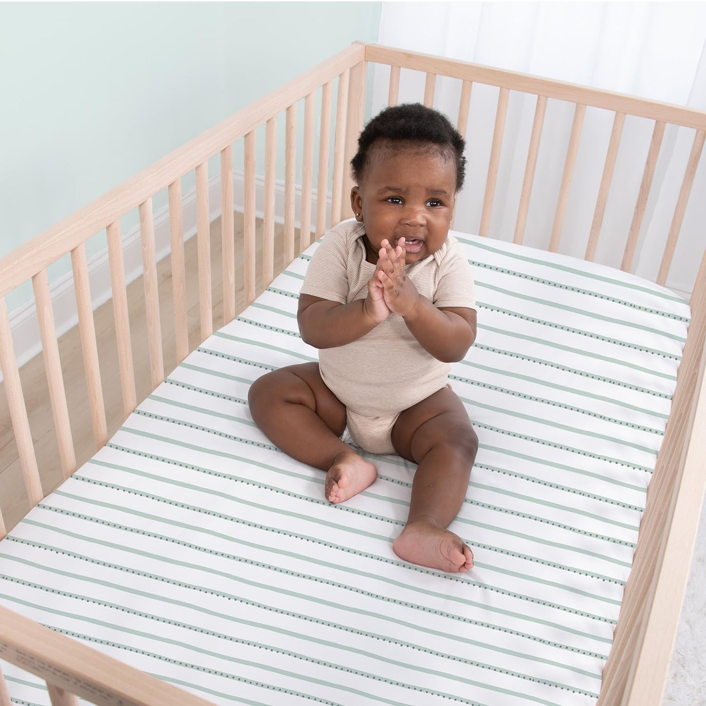The Peanutshell 4-Pack Fitted Crib Sheet Set - Super Soft & Breathable Baby Girl or Boy Crib Sheets, Nursery Decor, Fit for Standard Mattress Cover- Elephant