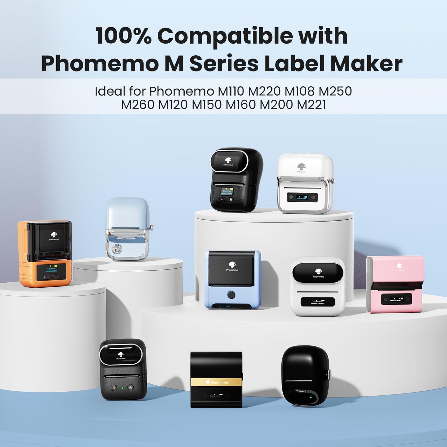 Phomemo 3 Rolls Transparent Labels, 1.57'' x 2.36'' (40 x 60mm) Sticker Labels for Phomemo M220 M110 M221 M120 M220 Label Maker, for Barcode, Qr Code, Box, Name