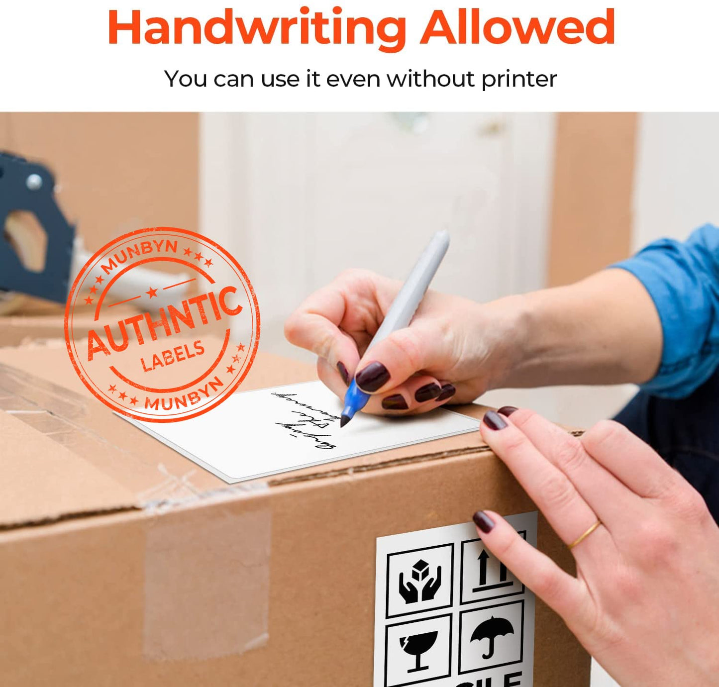 MUNBYN 4x6 Direct Thermal Fanfold Shipping Labels 1000 Pics for Address Mailing Postage USPS UPS FedEx Amazon Shipping Labels, Commercial Grade 1000 Labels/2 Stacks(500 Pcs per Stack)