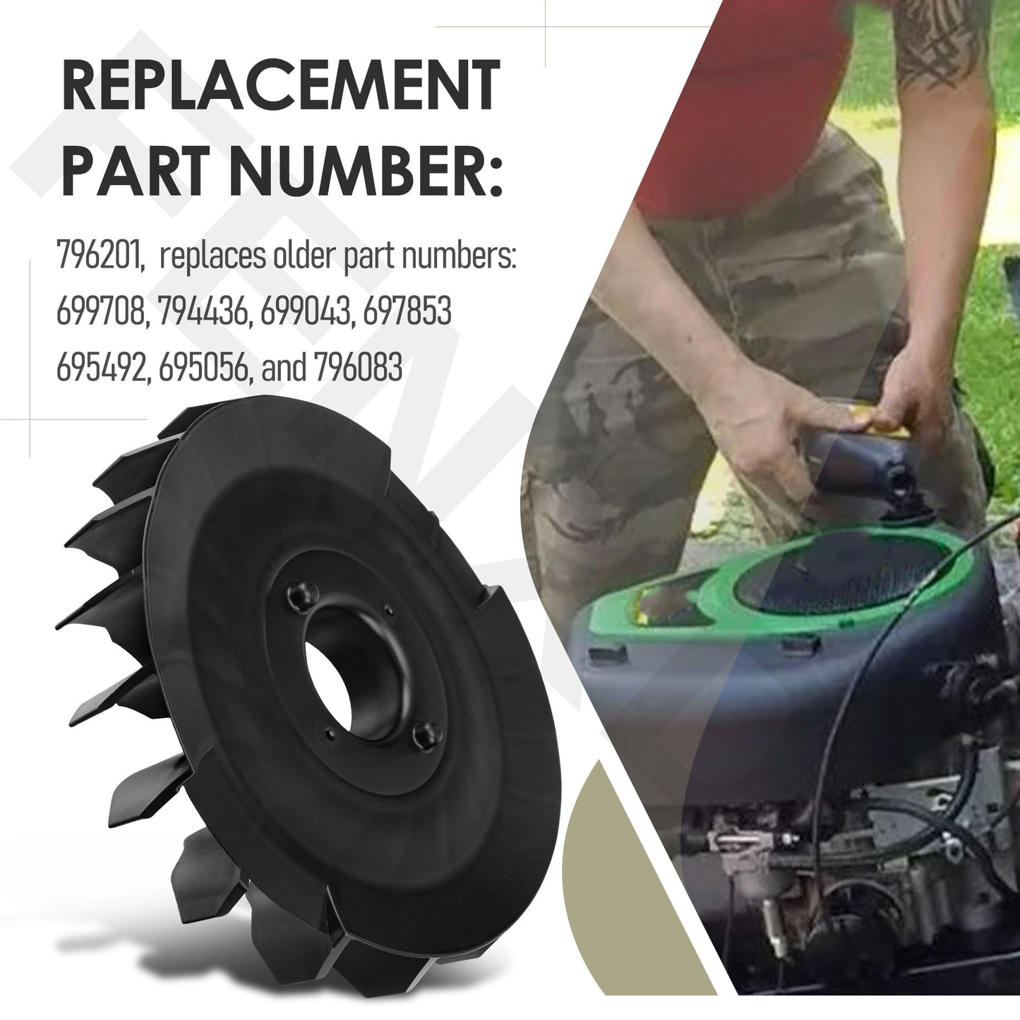 796201 Flywheel Fan for BS Most 319000, 31A000 Model Engines, Replaces Old 699708, 794436, 699043, 697853, 695492, 695056, 796083