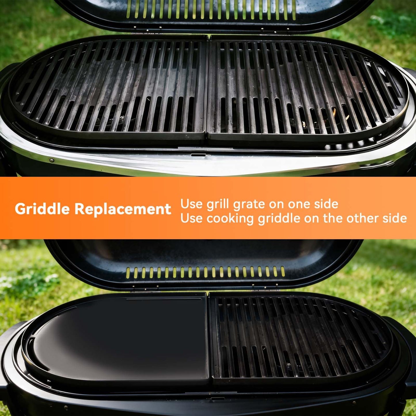 13" Cast Iron Griddle for Coleman Roadtrip Grill 285 225 Table Top Accessories Replacement Parts - Nonstick Reversible Griddle for Stove Top/Gas Grill/Oven & Outdoor BBQ for Swaptop Cooktop LX LXE LXX