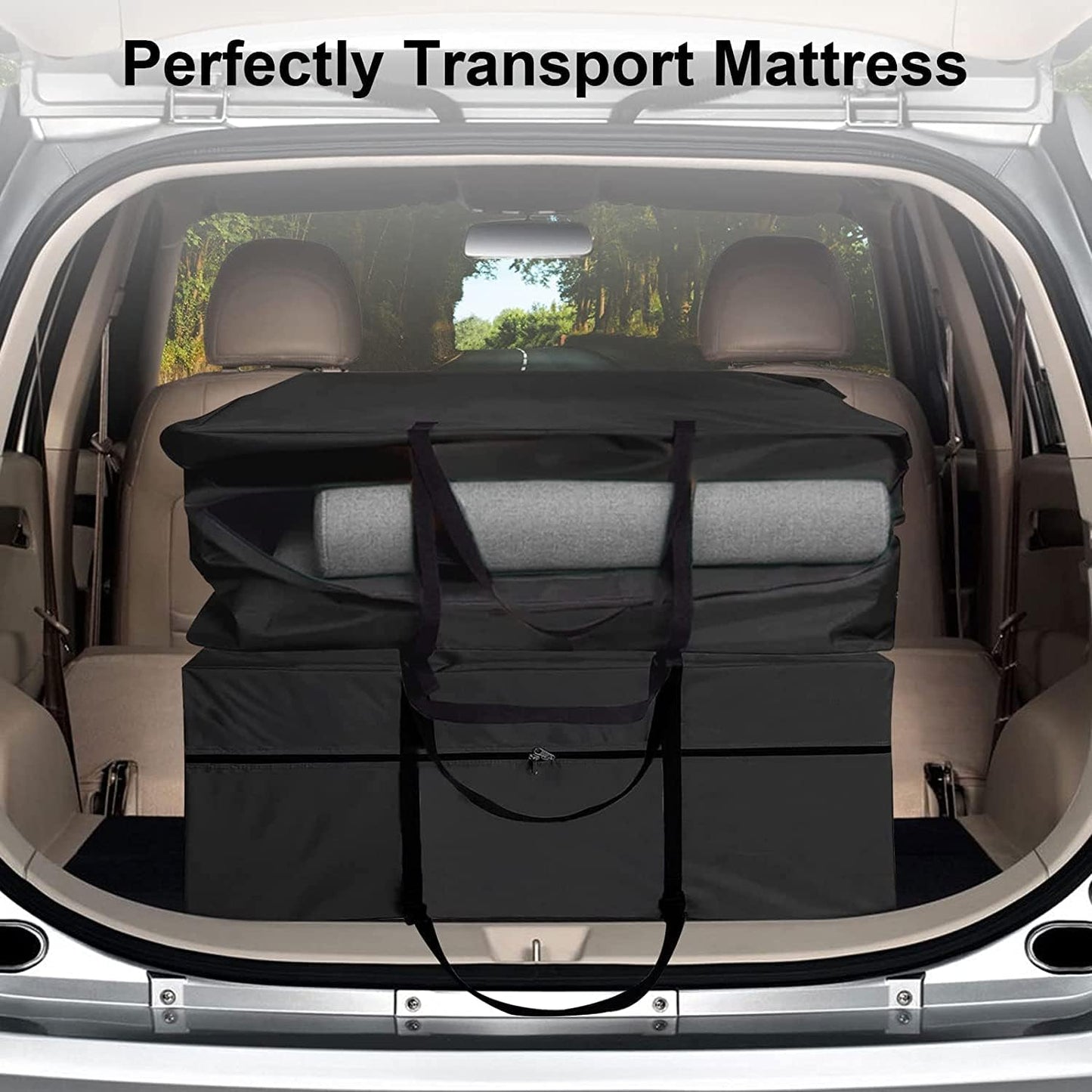 Joymo Folding Mattress Storage Bag for 6" Twin & Twin XL, Waterproof Foldable Mattress Cover for Memory Foam Guest Bed, Dustproof Heavy Duty Tri-Fold Floor Mattress Carrying Case (28"x40"x18")