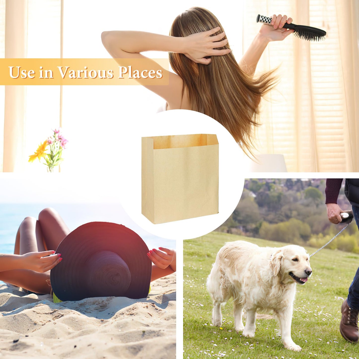 300 Pcs Waxed Kraft Feminine Hygiene Liner Bag, Business Restroom Bathroom Personal Dispensers 7.5 x 10" Waste Receptacle Paper Liners, Sanitary Napkin Disposal Bags, Kraft Bag