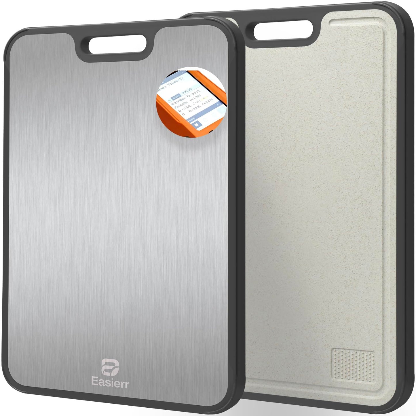 Easierr Extra Large Titanium Cutting Board, Cutting Board for Kitchen with Juice Groove, 17 x 12 inch