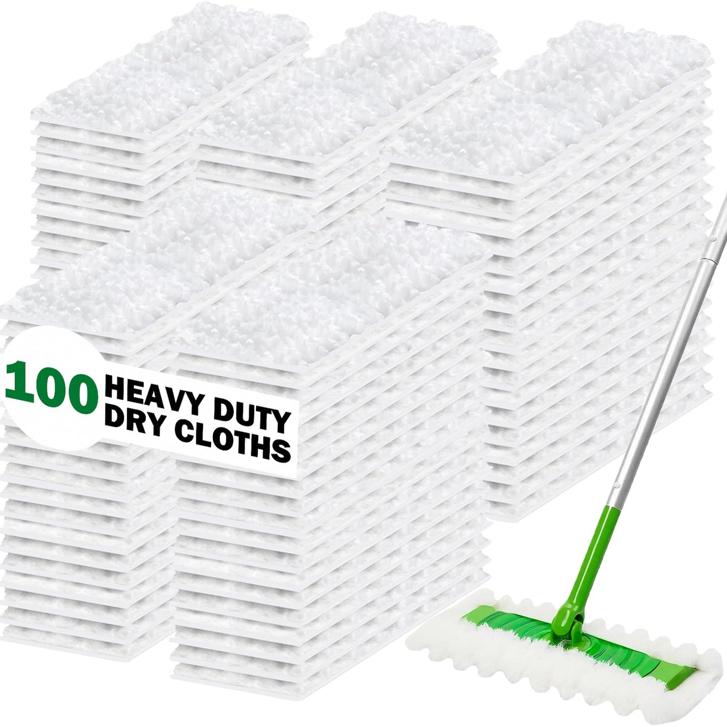SoliFairy Heavy Duty Dry Sweeping Cloth Refills for Swiffer Sweeper Mop, Sweeper Pet Dry Pad Refills to Clean Dust, Pet Hair, Dirt, Floor Duster Mop Pads, 100 Count