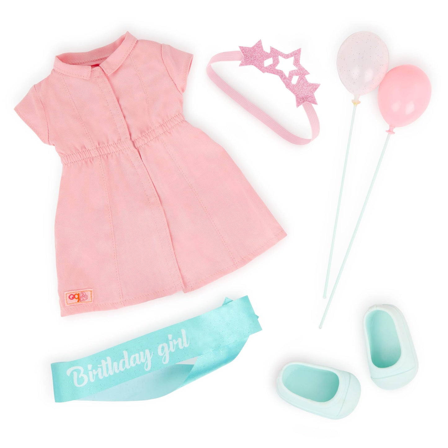 Our Generation – 18-Inch Birthday Doll – Lifelike Blue Eyes & Dark – Blonde Hair – Party Dress, Sash & Balloons – Pretend Play 3+ Years – Brenna