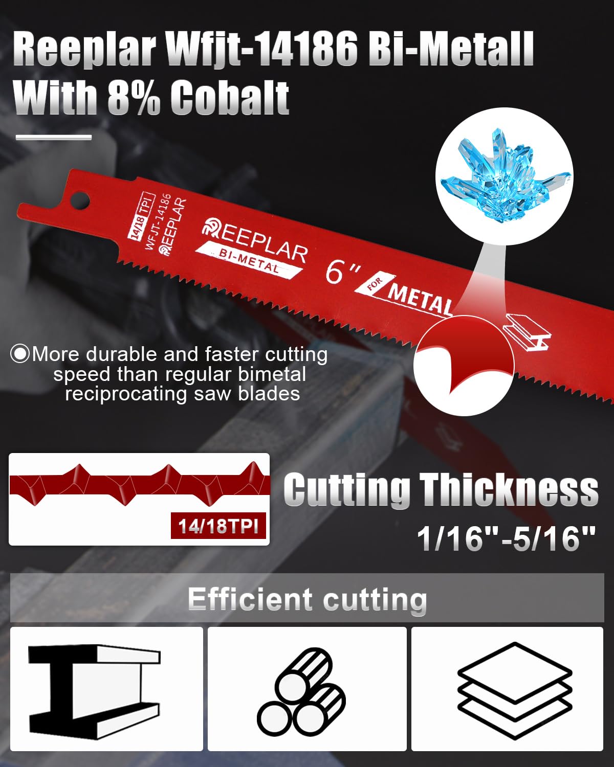 25 Pack 6 inch 14/18 TPI Bi-Metal Auto Dismantling Sawzall Blade for Metal, 6” 18-TPI Reciprocating Saw Blades Replace Milwaukee and Diablo sawzall Blade