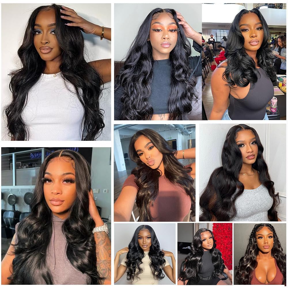 5x5 HD Lace Closure Wigs Human Hair 22 Inch Wear and Go Glueless Wigs Human Hair Pre Plucked Pre Cut for Beginners 180% Density Body Wave Lace Front Wigs Human Hair Perruque Femme Humain Naturel