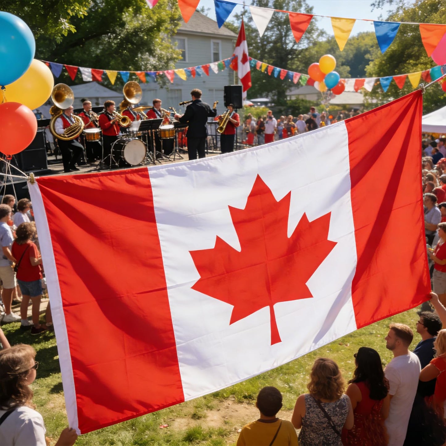 FLAGWIN Canada Flag 5x8 ft, Canadian Flags Heavy Duty Embroidered Maple Leaf with 3 Brass Grommets, Vivid Color and Fade Resistant Canada Banner Flags for Indoor/Outdoor