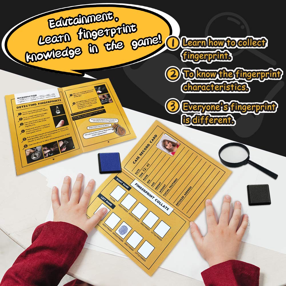 Spy Kit for Kids Detective Costume Role Play Fingerprint Toys Gifts for 5-11 Year Old Boys Girls Educational Science Set