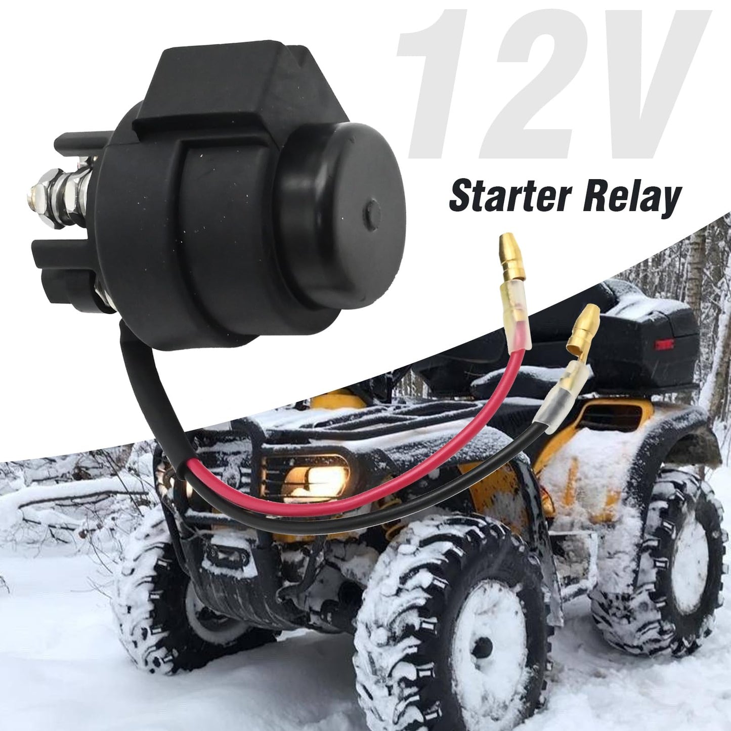 EATAKWARD Waterproof Starter Relay, 12V ATV Starter Relay, Weatherproof Automotive Relay Replacement for Can-Am Quest 500 650 Traxter 650 Traxter Max 650 Replaces 710000344