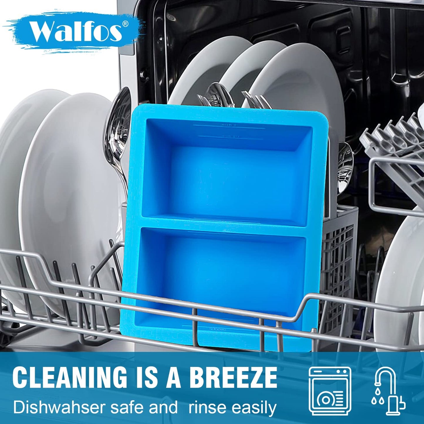 Walfos Silicone Soup Freezer Containers with Lid, Extra-Large 1-Cup Soup Freezer Tray for Soup, Silicone Soup Freezing Tray for Storing and Freezing Soup, Sauce, Broth & Ice, 4 Pieces