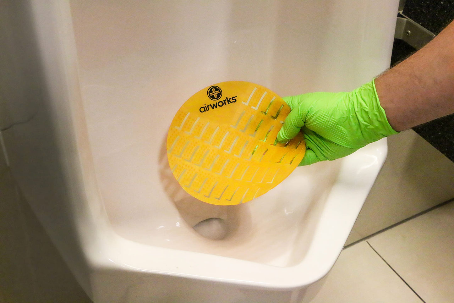 Hospeco Airworks AWUS231-BX Yellow Citrus Grove Urinal Screen (Box of 10)