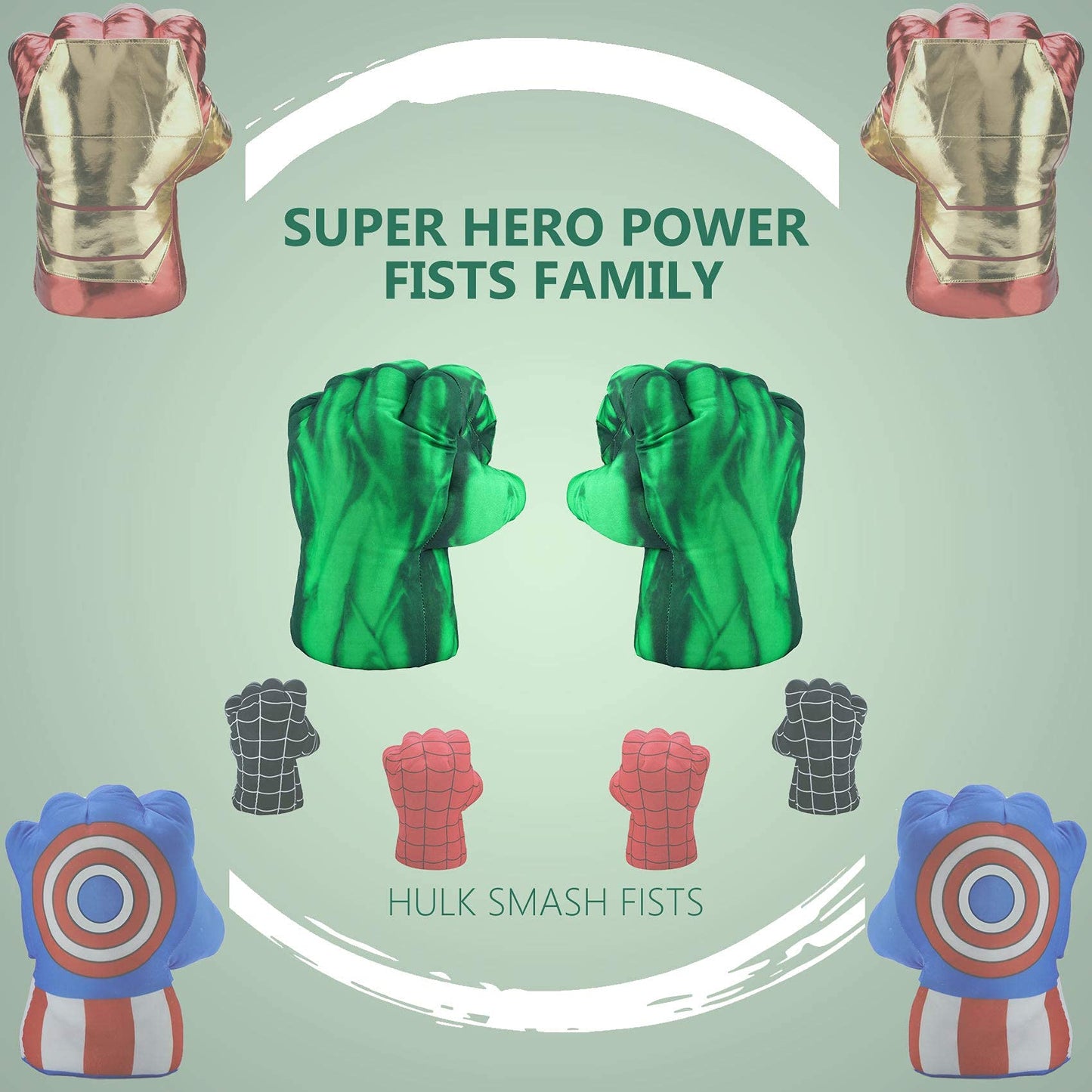 Toydaze Incredible Smash Fists Punching Gloves Plush Hands Stuffed Pillow Handwear, Kids Cosplay Costumes Gloves