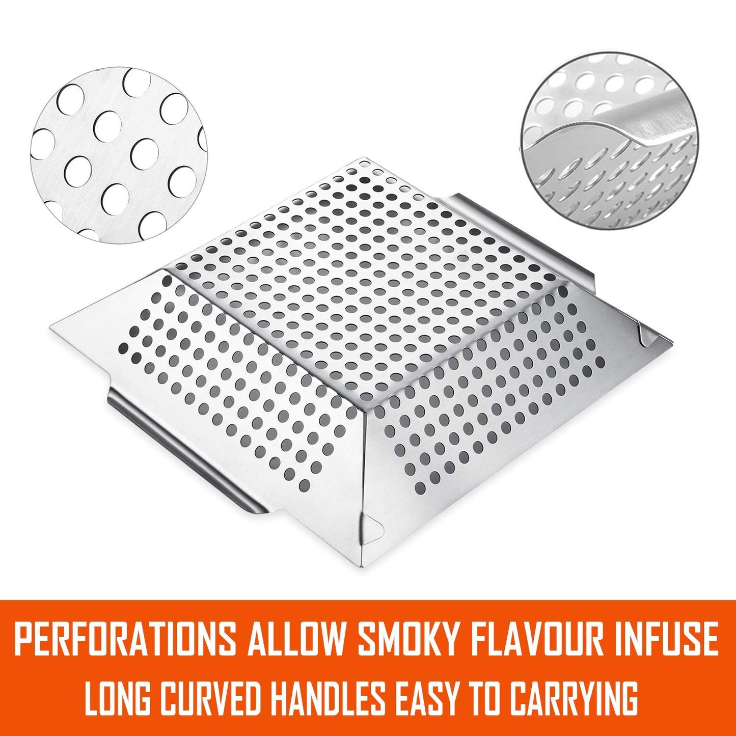 3 Pack Grill Basket Set - Grill Baskets for Outdoor Grill, Heavy Duty Stainless Steel Vegetable Grill Basket, Grilling Basket for Veggie & Kabob, 5-Star Grilling Accessories for All Grills & Smokers