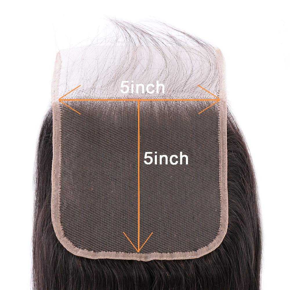 BLISSHAIR 5x5 Lace Closure Body Wave Human Hair Closure Frontal 100% Brazilian Virgin Hair Closure With Baby Hair Free Part Natural Black Color 14 Inch
