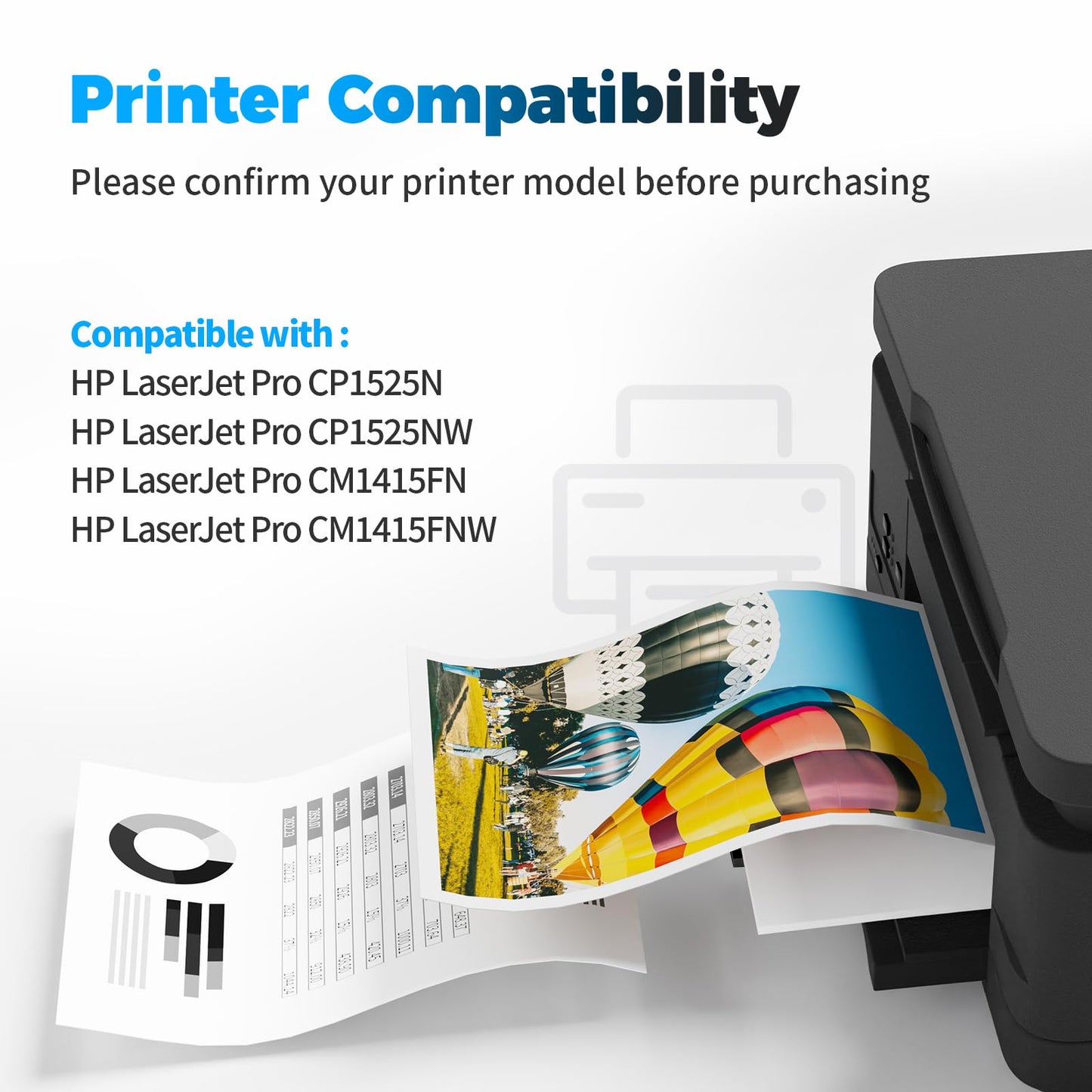 BAIINK 128A Compatible Toner Cartridge Replacement for HP 128A Toner Cartridges 4 Pack CE320A CE321A CE322A CE323A Compatible for HP LaserJet Pro CM1415fn CM1415fnw CP1525n CP1525nw Printer (4-Pack)